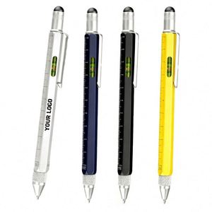 Stylo bille métallique personnalisable YS60 avec logo, échelle cm/pouces et fonction niveau d'eau – Cadeau promotionnel, stylo d'ingénierie sur mesure - Product Image 1