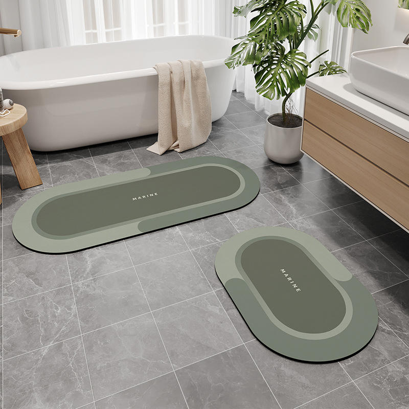 Diatomaceous earth bathroom mat - Morandi square light gray