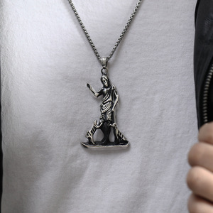 Bijoux du commerce extérieur transfrontalier Europe et États-Unis tendance rétro <span class=keywords><strong>saint</strong></span> chien titane acier pendentif masculin personnalité fa - Product Image 2