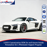 Vente flash : Jantes en alliage forgé 2 pièces 19x8.5 20x11.0 argent foncé brossé avec garniture carbone 5x112 pour Audi R8 V10 Performance