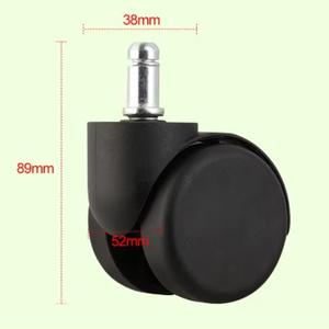 11*22mm Ring Stem 50mm Black Twin Nylon Silent Swivel Casters Modern <b>Plastic</b> For Adjustable Office Chair And School - Product Image 4