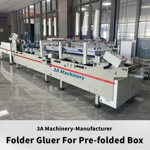 800DYZ Pre-Folded folder gluer máquina para hacer cajas