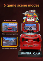 Máquina de Juegos Arcade Operada con Monedas para Sala de Juegos Infantiles, Simulador de Conducción de Autos de Carreras 3D Tour Super Car