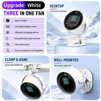 Ventilateur de bureau à clipser, vente en gros d'usine, 100 vitesses, réglage progressif, 360° °   Veilleuse numérique réglable rechargeable par USB avec affichage numérique
