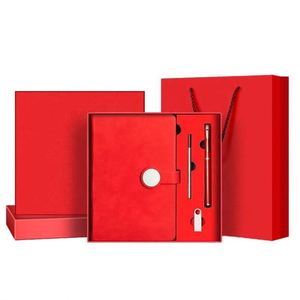 Regalo Promocional, Cuaderno de Lujo de Acero Inoxidable con Botón Redondo A5 y Logotipo Personalizado, Caja de Regalo con Bolígrafo y USB para Reuniones de Negocios o Uso Escolar - Product Image 1