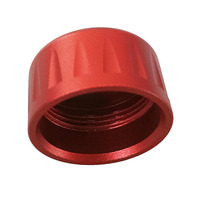 Tapa de Aluminio Roja Mecanizada por CNC con Diseño de Logotipo Personalizado, Piezas Mecanizadas por CNC OEM, Pieza de Torneado y Fresado de Precisión No Estándar