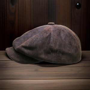 Chapeau Ivy Vintage en Similicuir de Haute Qualité pour Hommes, Personnalisable OEM, Vente en Gros, Couvre-chef Unisexe d'Hiver, Motif Uni du Fabricant - Product Image 5