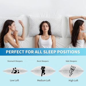Customize Shredded <b>Memory</b> Foam <b>Pillows</b> Cooling Bed <b>Pillows</b> Queen Size Set of 2 for Sleeping Adjustable Firm <b>Pillows</b> - Product Image 5