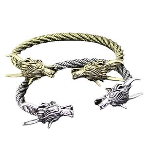 Dragon Celtique Viking Rétro Européen Américain pour Bracelet pour Homme Accessoire Classique en Alliage Réglable Bicolore pour Anniversaires - Product Image 1
