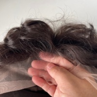 Perruque complète en cheveux humains Remy indiens 100% naturels, bouclés lâches, transparente pour perruque à dentelle, coupe courte dégradée pour hommes, nœuds décolorés