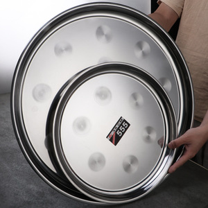 555 thép không gỉ khay tròn thanh phục vụ khay với mô hình xoáy Vòng Kim Loại khay cho Bàn cà phê, bên, câu lạc bộ, nhà - Product Image 1