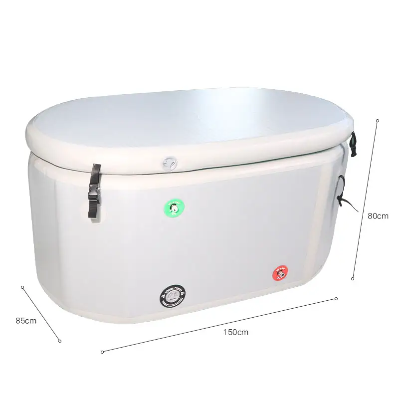 Hot sale inflatable adult cold water bathtub pvc folding sports recovery ice water bathtub stand alone bath tub with chiller