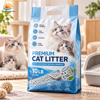 Sac à litière pour chat personnalisé avec soufflet latéral, pochette d'emballage transparente en feuille d'aluminium de 10 lb avec fenêtre et poignée thermoscellée