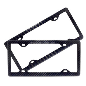 100% soporte de marco de placa de matrícula de coche de fibra de carbono <span class=keywords><strong>real</strong></span> dos agujeros - Product Image 3