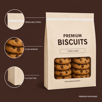 Sacs d'emballage pour biscuits, imprimés sur mesure, qualité alimentaire, refermables, vente en gros