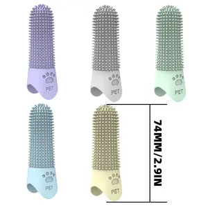 TTT Offre Spéciale vente en gros de produits pour animaux de compagnie nettoyage des dents de chien en silicone de haute qualité soins pour animaux de compagnie toilettage doigt brosse à dents