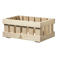 Op maat gemaakte appelhouten gegraveerde voedselcontainerset van 4, houten opbergkratten met handvat, decoratieve manden voor fruit