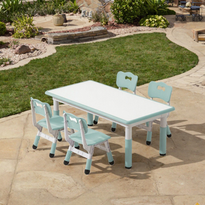 Juego de Mesa de Comedor Moderno para Niños, Ajustable en Altura, con Silla Cuadrada para Niños Pequeños, para Exteriores, Escuela, Dormitorio, Hecho de Plástico Creativo - Product Image 3