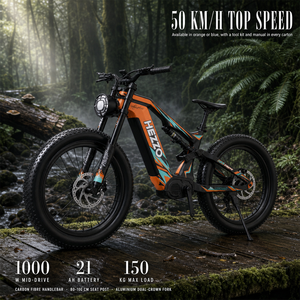 Bicicletta Elettrica da Montagna in Fibra di Carbonio da <span class=keywords><strong>26</strong></span> Pollici, Motore Brushless Mid-Drive da 1000W 52V, Batteria da 21Ah, Freno a Disco Idraulico, Ebike con Pneumatici Fat - Product Image 6