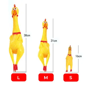 קלאסי הנמכר ביותר 16cm 31cm 38cm החורק צעצוע לחיות מחמד גומי עוף כלב צעצוע Screaming עוף