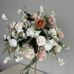 Lujo Real Touch <span class=keywords><strong>canela</strong></span> musgo Salvia Rosa ceniza cuarzo niebla pasillo <span class=keywords><strong>flor</strong></span> corredor para champán verde centro <span class=keywords><strong>de</strong></span> mesa flores plantas - Product Image 2