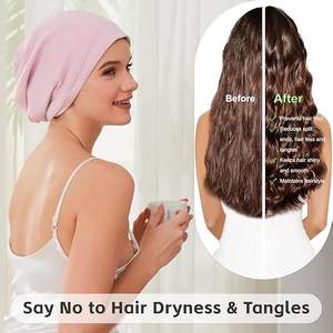 <span class=keywords><strong>Bonnet</strong></span> en soie pour dormir pour femmes, ajustable, doublé de satin soyeux, <span class=keywords><strong>bonnet</strong></span> de <span class=keywords><strong>nuit</strong></span>, foulard en soie pour <span class=keywords><strong>cheveux</strong></span>, <span class=keywords><strong>bonnet</strong></span> souple - Product Image 5