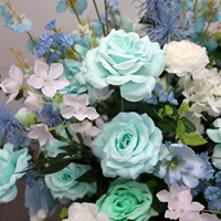 Boule de fleurs artificielle en soie bleu menthe clair pour centre de table de mariage, décoration de hall d'hôtel et de banquet