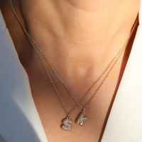 Mini Zirkoon A-Z Bubbelletter Initiaal Hangertje Ketting Op Maat Naamketting Valentijnscadeau Mode Sieraden voor Vrouwen