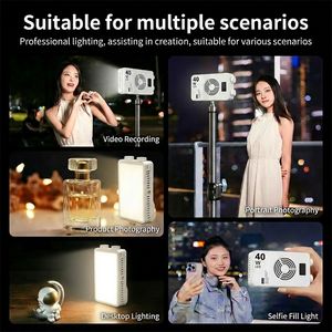 Mini Luce LED Portatile da 40W ad Alta Luminosità Ricaricabile con Attacco Hot Shoe per Vlog e Streaming <span class=keywords><strong>Live</strong></span> - Product Image 4