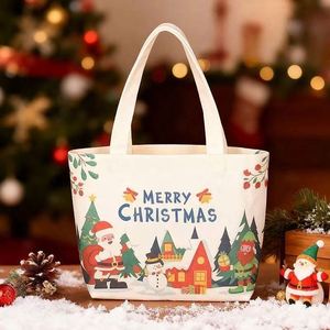 Sac de Noël personnalisé en polyester RPET, mini sac cadeau de mariage, sac cadeau de Noël imprimé en sérigraphie, sac portable pour bonbons en feutre - Product Image 3