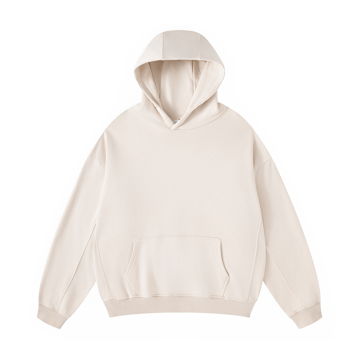 Sudaderas con capucha sin cuerdas en blanco personalizadas de 420gsm, sudaderas con capucha de gran tamaño de rizo Polar de peso pesado, sudaderas con capucha con logotipo estampado personalizado, color tono tierra