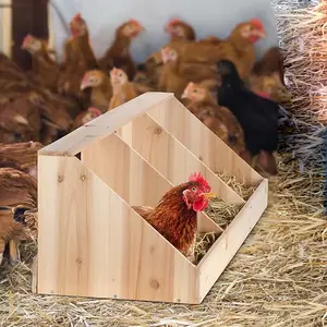 Caja de nido de pollo de madera, habitación de 3 compartimentos, cajas de puesta de pollo para Gallina, casa, uso versátil, fácil de montar para aves de corral de pato