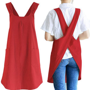 Nhật bản Cotton Linen tạp dề với <span class=keywords><strong>Pocket</strong></span> Hàn Quốc Tạp dề cho bức tranh, nướng, làm sạch chéo trở lại tạp dề - Product Image 6