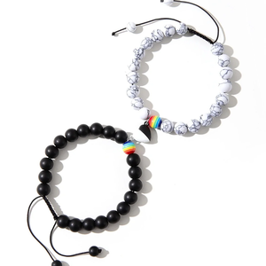 Foto del producto incluida: Pulsera de piedra Jet Stone con energía de llama doble para tiendas de regalos, para hombres y mujeres, con informe de materiales. - Product Image 4