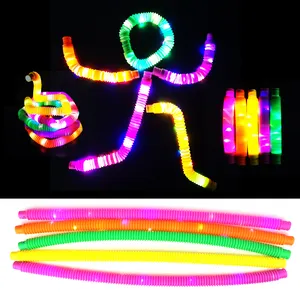 Лидер продаж, забавные цветные пластиковые светодиодные трубки «сделай сам» с подсветкой, сенсорные игрушки