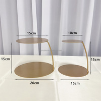 Présentoir de table à dessert en métal doré avec support de gâteau en couches pour décorations de mariage