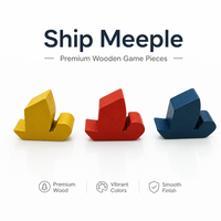 Jetons de jeu de société en bois personnalisables en gros et pions bateaux à voile – Écologiques, durables, approvisionnement en vrac, couleurs standard