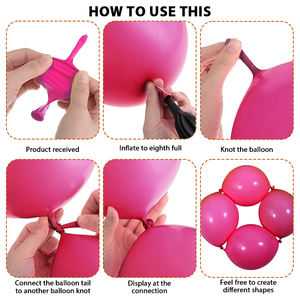 Ballons en latex multicolores de 6 pouces et 12 pouces en gros, fournitures de décoration pour anniversaires, mariages et fêtes, ballons longs en latex à lier - Product Image 6