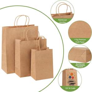 Sacs en papier kraft de haute qualité, bon marché, colorés, impression personnalisée avec poignées, sac en papier kraft - Product Image 4