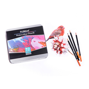 FLOWood Set di 72 <span class=keywords><strong>Matite</strong></span> Colorate Professionali Solubili in Acqua, Rotonde, in Scatola di Latta, Miscelabili, per Artisti e Pittura ad Acquerello - Product Image 4
