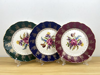 Service de table de style tchèque en forme de vigne avec motif floral doré pour 6 personnes, origine Chine, pour les occasions de dîner