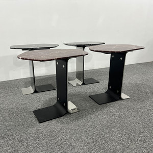 Mesa de Centro Moderna Convertible de Mármol con Forma Irregular y Base de Acero Inoxidable para Muebles de Sala - Product Image 4