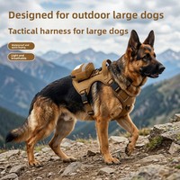 Harnais tactique pour chien de grande taille, style nouveau, résistant, avec sac à dos pour la randonnée