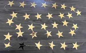 4M-40pcs Mirror Gold/<strong>Silver</strong> Star Shape Paper String <strong>Garland</strong> for Christmas/Party /Birthday Decoration - Product Image 5