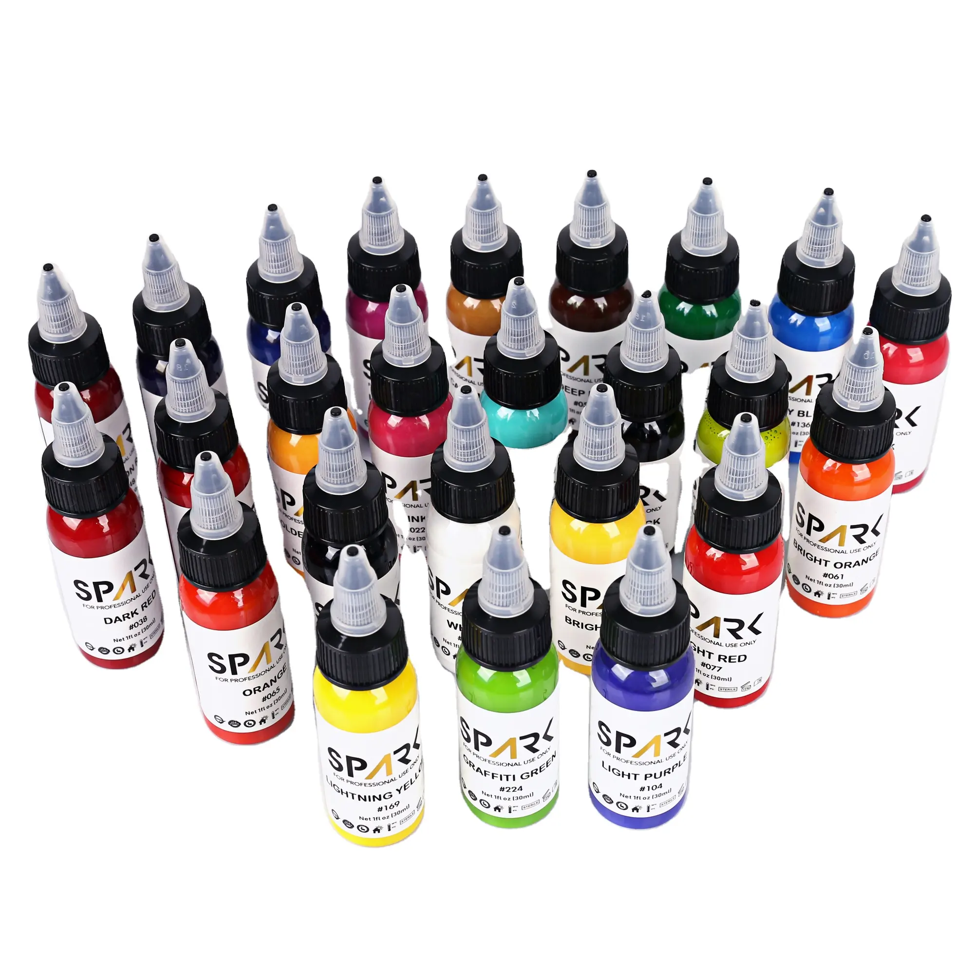 Spark High-end Organic Best Non-toxic Pigment 30ML Disposable Temporary Professional Bottle Ink Fruit Tattoo