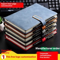 Carnet relié en cuir A3 à couverture rigide personnalisée avec boucle de logo 100 feuilles de reliure thermique pour enregistrement de réunions d'affaires de bureau