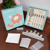 Ensemble de couteau, spatule et fourchette à gâteau biodégradables jetables pour mariage, fête, boîte cadeau