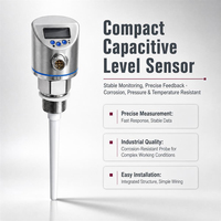 Sonde de niveau capacitif RF avec câble, résistante aux acides et alcalis en PVDF, pour réservoir, sortie 4-20 mA, pour liquides visqueux et conducteurs en continu