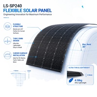 Panneau solaire flexible 240W directement de l'usine, module PV mono 240W, étanche IP67, ultra fin, pliable, pour camping-car, caravane, hors réseau