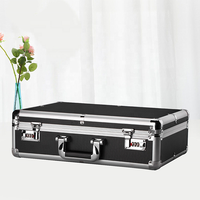 Boîte à outils en aluminium de marque en promotion, mallette noire pour équipement avec poignée pivotante, indice de protection IP68, personnalisable OEM/ODM SJ-T-007